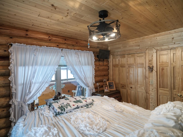 unfurnished bedroom with wooden ceiling