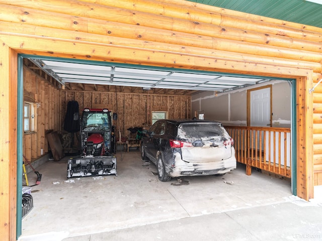 view of garage