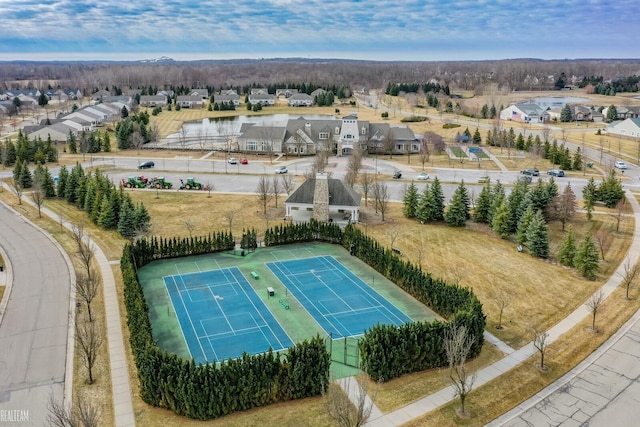 aerial view with a residential view