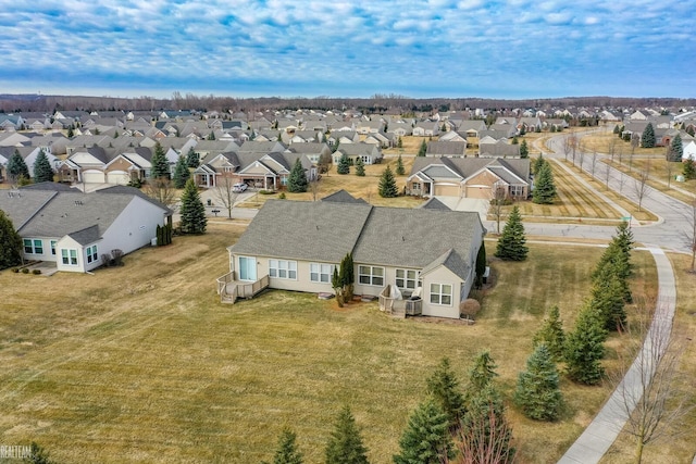 bird's eye view with a residential view