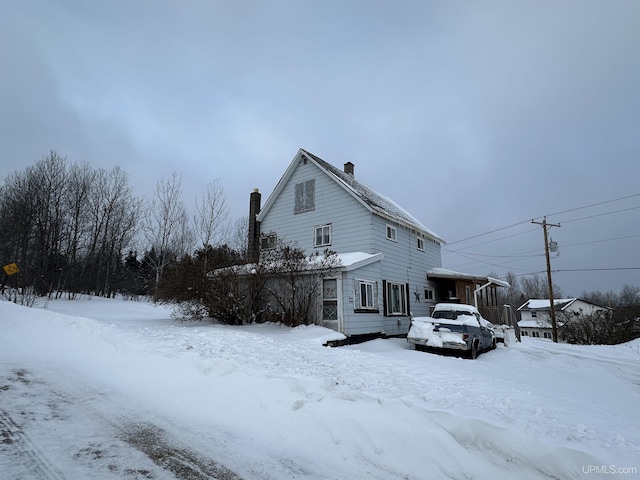 view of snowy exterior