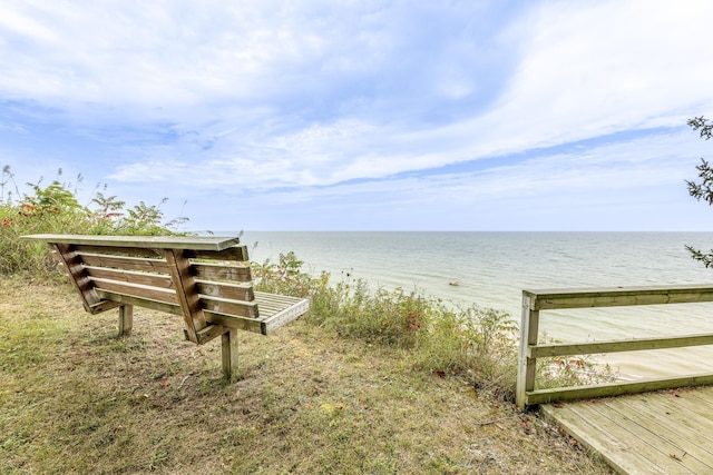 water view featuring a beach view