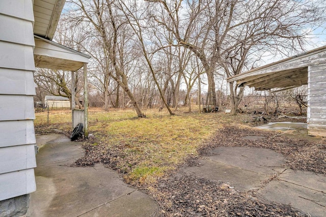 view of yard featuring fence