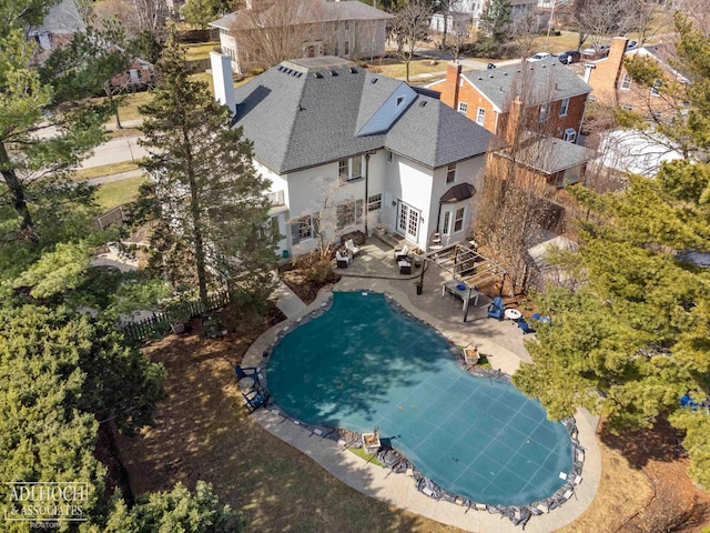 bird's eye view with a residential view