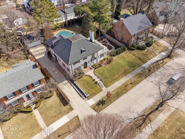 birds eye view of property featuring a residential view