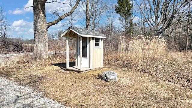 view of shed