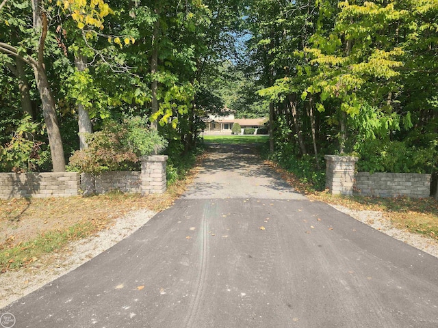 view of road featuring driveway