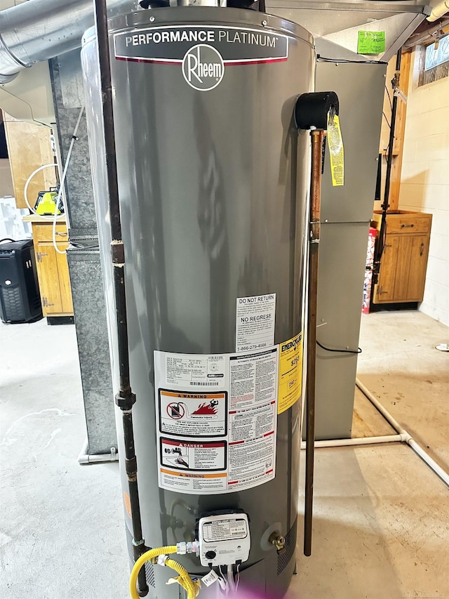 utilities featuring gas water heater