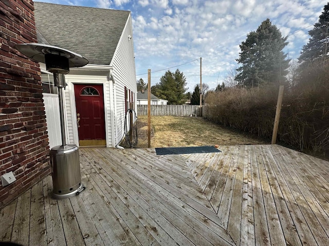 deck featuring fence