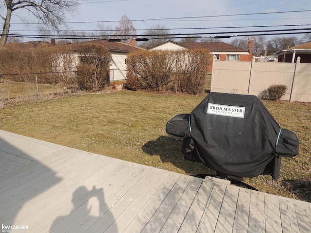 view of yard with fence