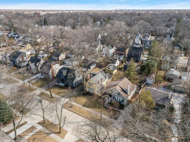 aerial view with a residential view