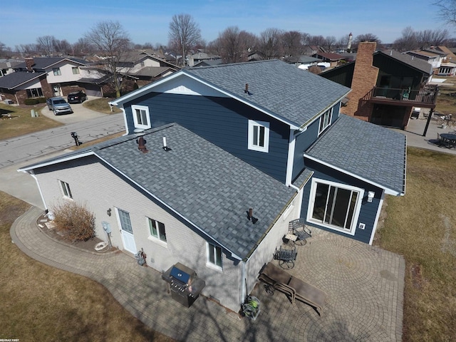 bird's eye view with a residential view