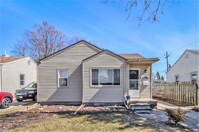 bungalow with fence