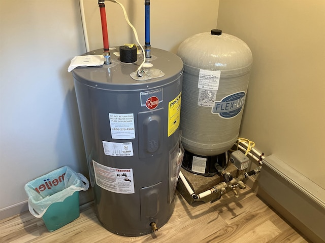 utility room with electric water heater