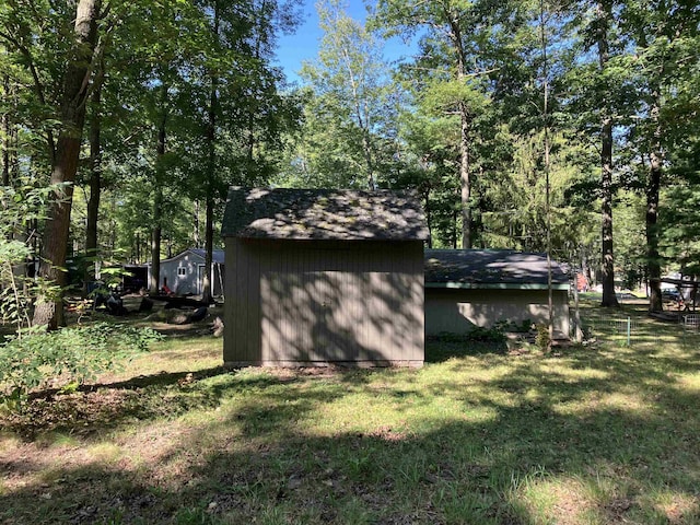 view of shed