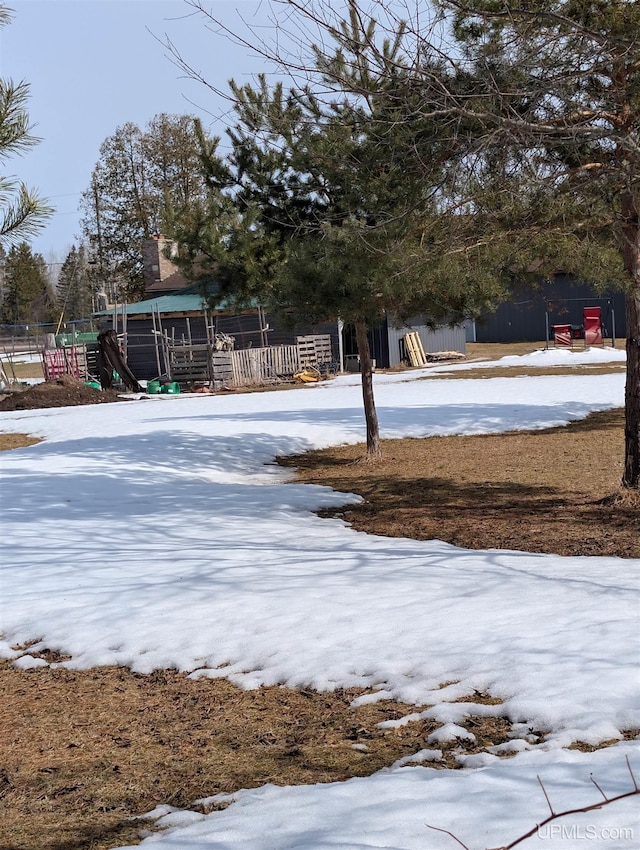 view of snowy yard