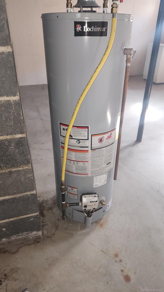 utilities featuring gas water heater