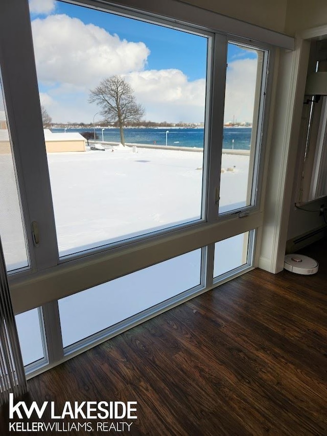 property view of water with a beach view