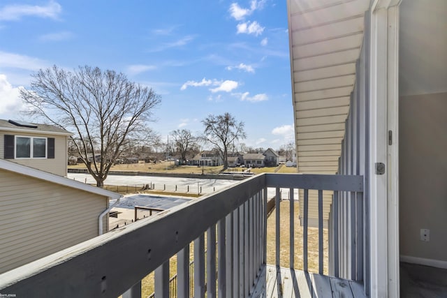 balcony with a residential view