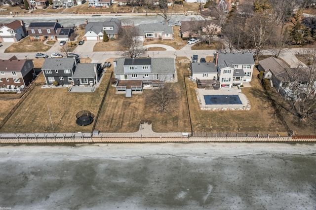 aerial view with a residential view