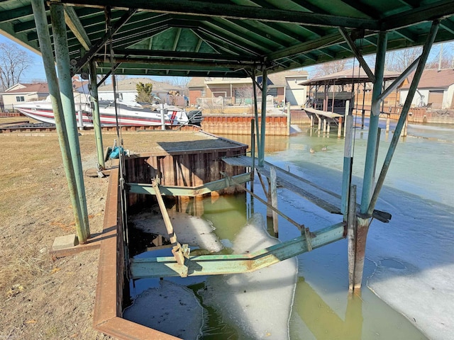 view of dock area