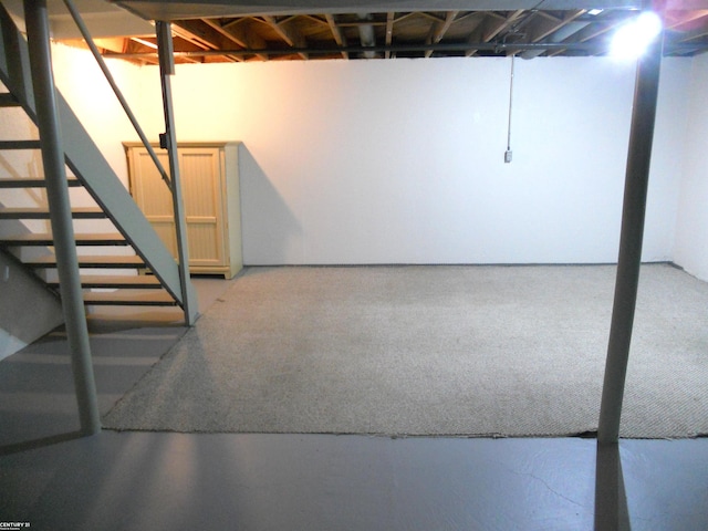 basement featuring stairway