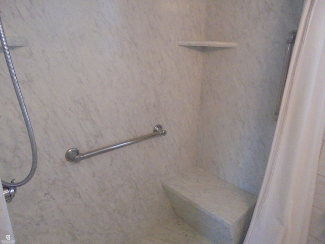 bathroom with a shower