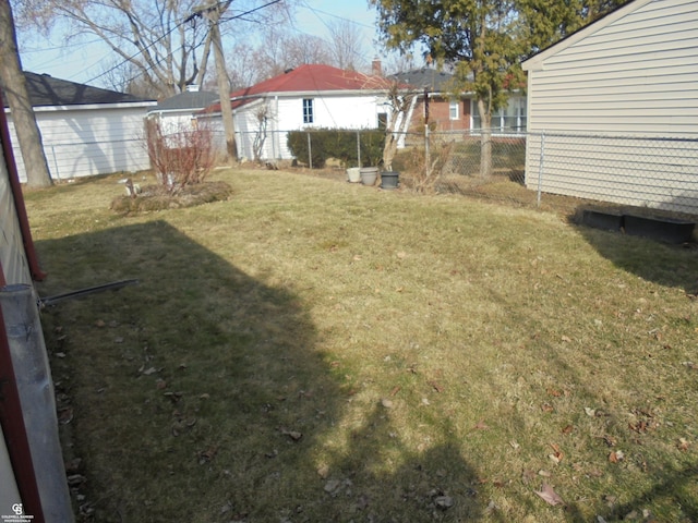 view of yard with fence