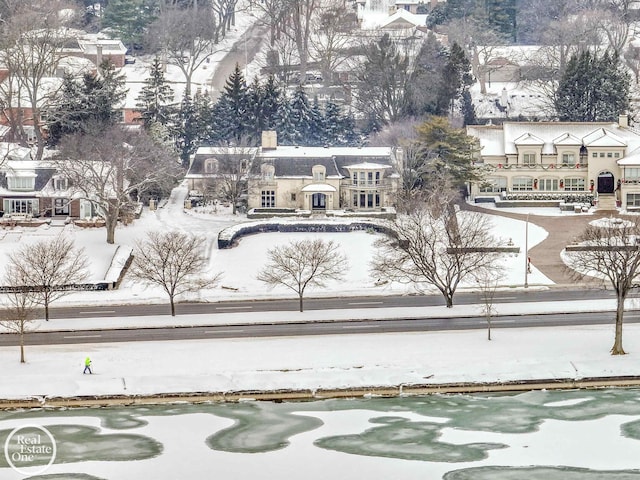 view of snowy aerial view