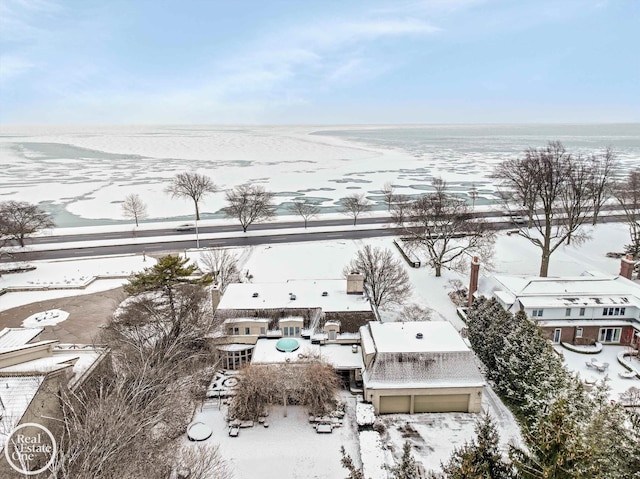 view of snowy aerial view