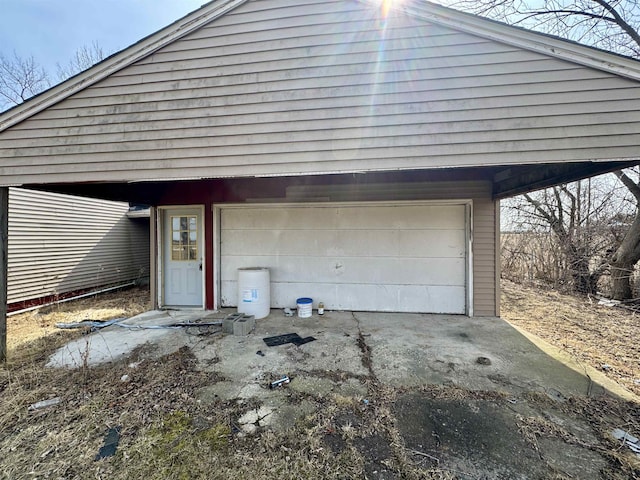 view of garage