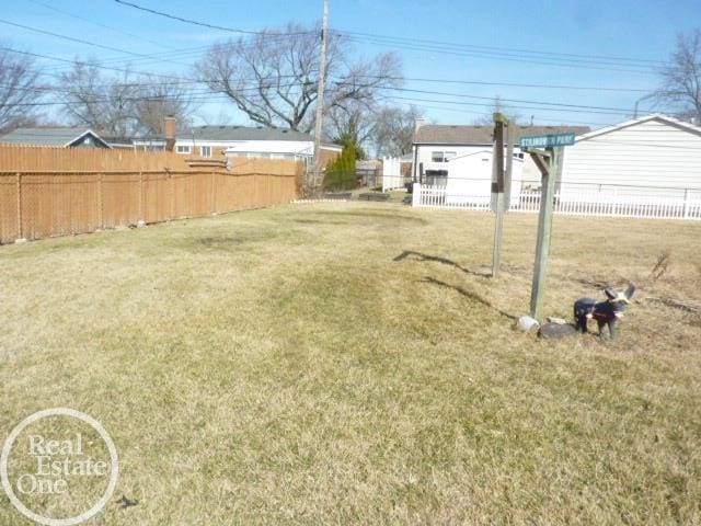 view of yard with fence