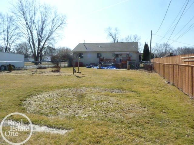 view of yard with fence