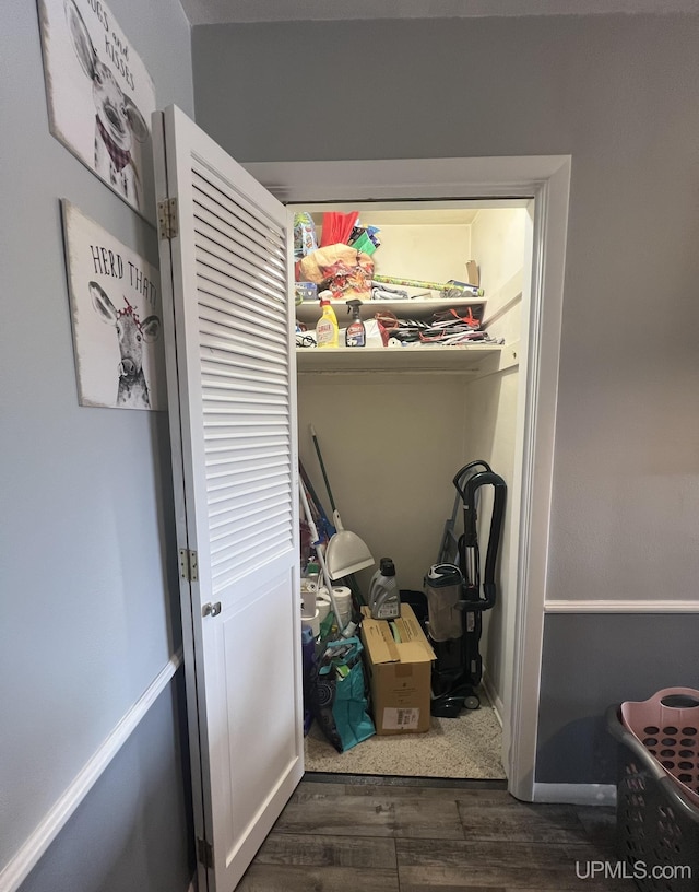 spacious closet with wood finished floors