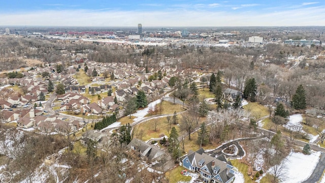 aerial view featuring a residential view