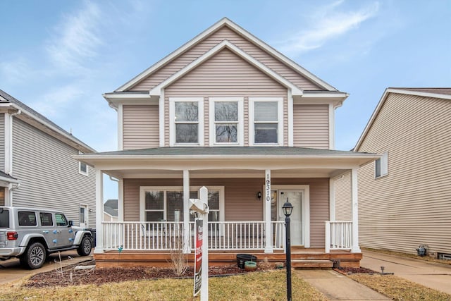 view of front of property with covered porch