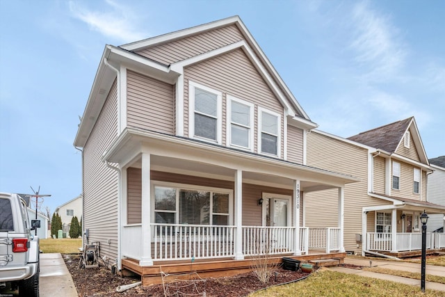 view of front of home with covered porch