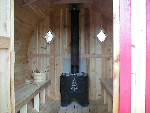 view of sauna / steam room featuring wood finished floors