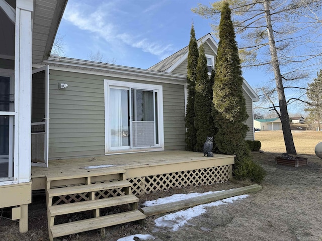 exterior space with a wooden deck