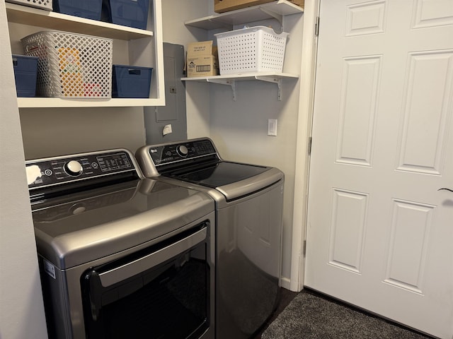 laundry area featuring laundry area and washer and clothes dryer