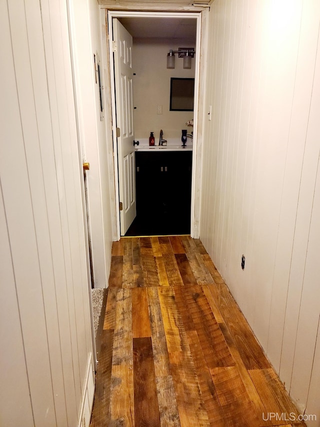 51902 Canal Rd, Houghton, MI 49931 - hall with a sink and wood walls