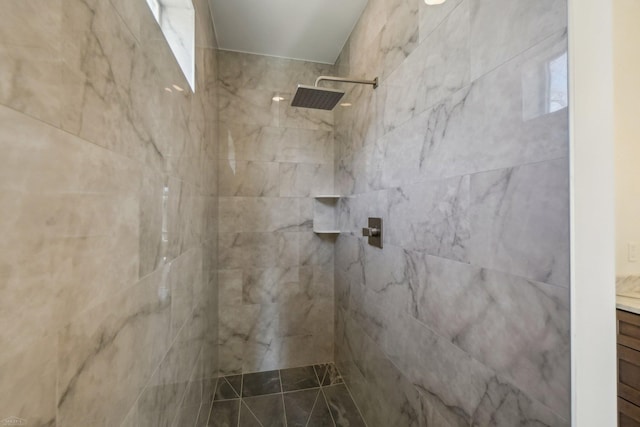 7474 Connies Dr, Shelby Twp, MI 48316 - bathroom featuring vanity and a tile shower