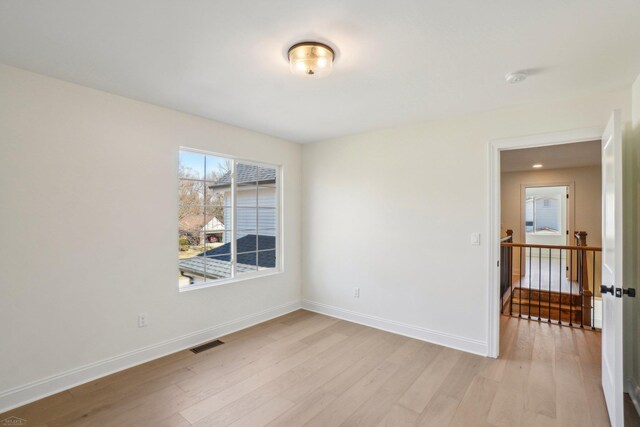7474 Connies Dr, Shelby Twp, MI 48316 - spare room with visible vents, light wood-type flooring, and baseboards