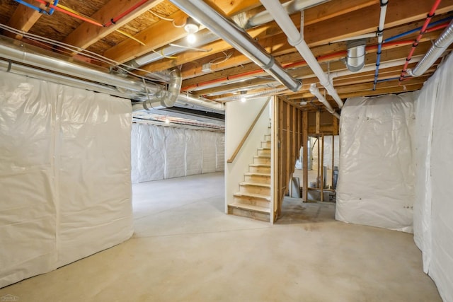 7474 Connies Dr, Shelby Twp, MI 48316 - unfinished below grade area featuring stairway
