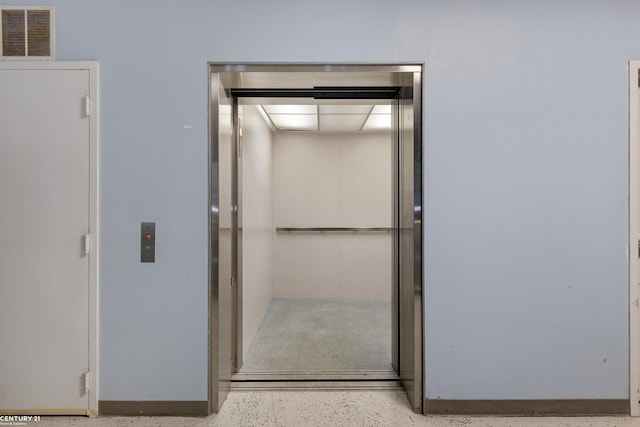 65 Sea Ray Blvd Unit 7, Harrison Twp, MI 48045 - bathroom featuring speckled floor, elevator, and visible vents