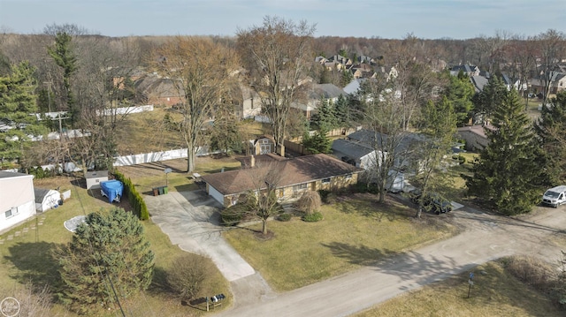 birds eye view of property featuring a residential view