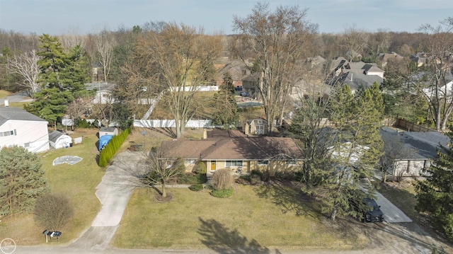 drone / aerial view with a residential view