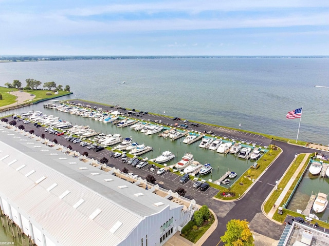 49 Sea Ray Blvd, Harrison Twp, MI 48045 - bird's eye view of numerous boat docks and a nearby body of water