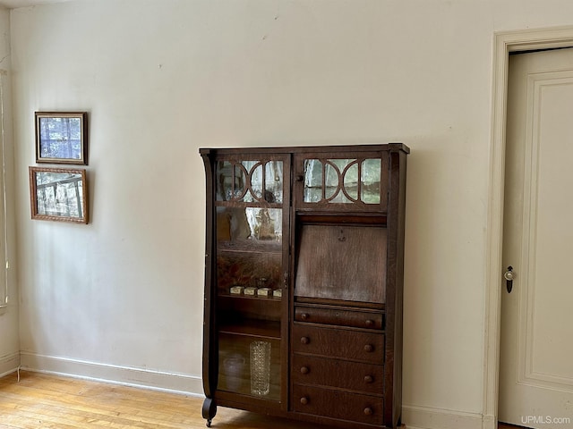details featuring baseboards and wood finished floors