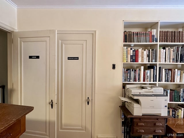 interior space featuring ornamental molding